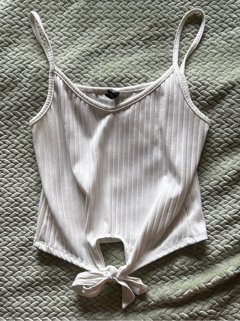 white crop tank top